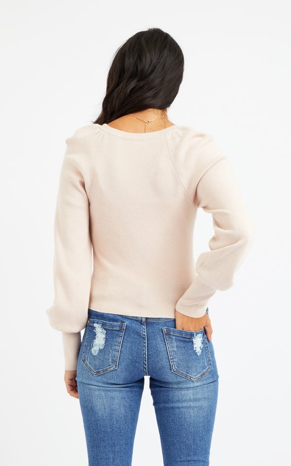Square Neck Sweater Blush