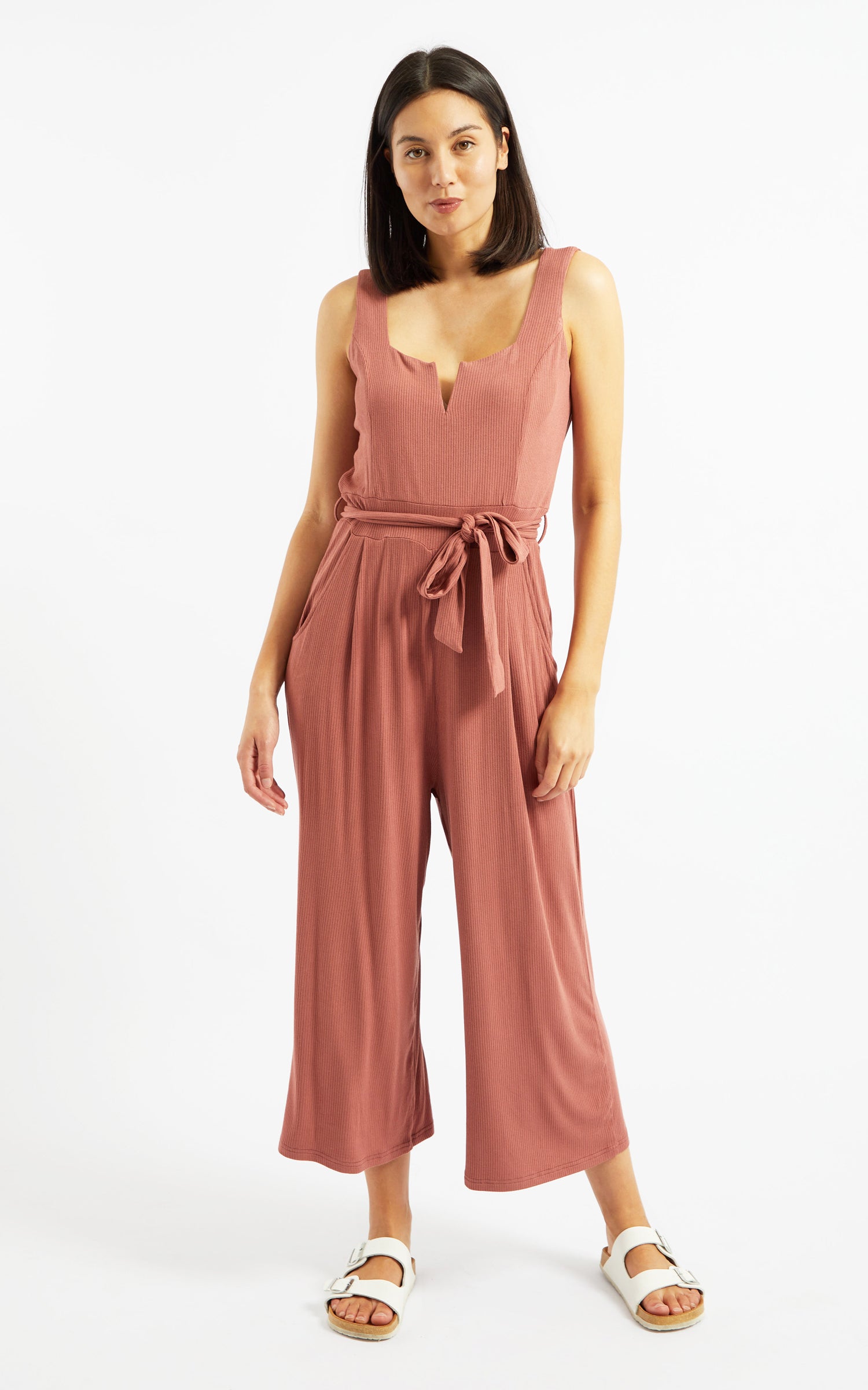Square Neckline Knit Jumpsuit Pagani