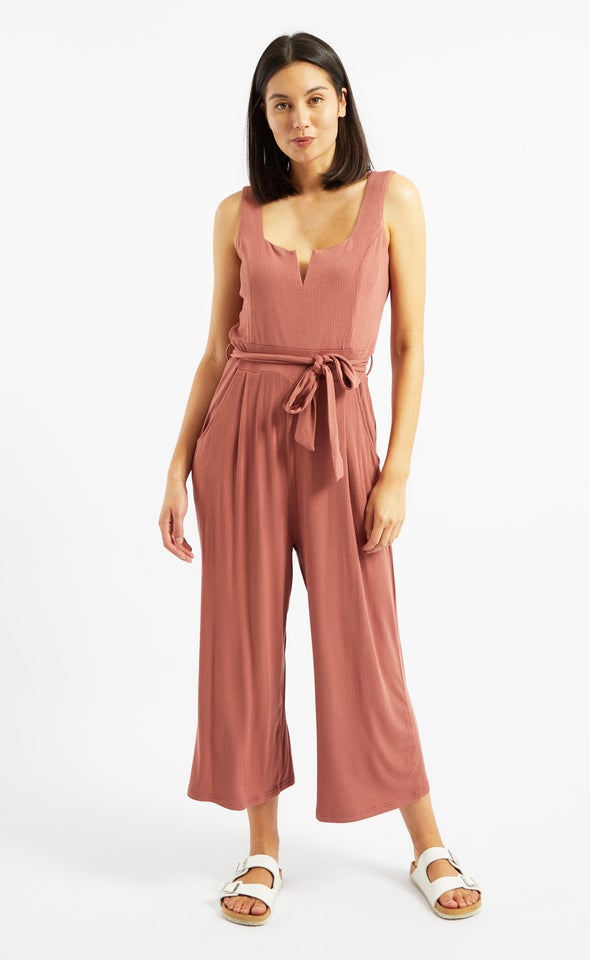 Square Neckline Knit Jumpsuit Pagani