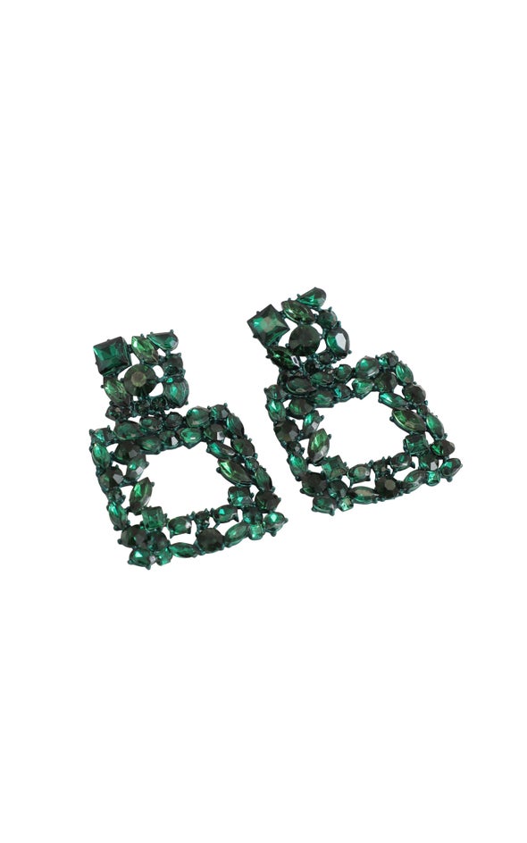 Statement Doorknocker Earrings Emerald