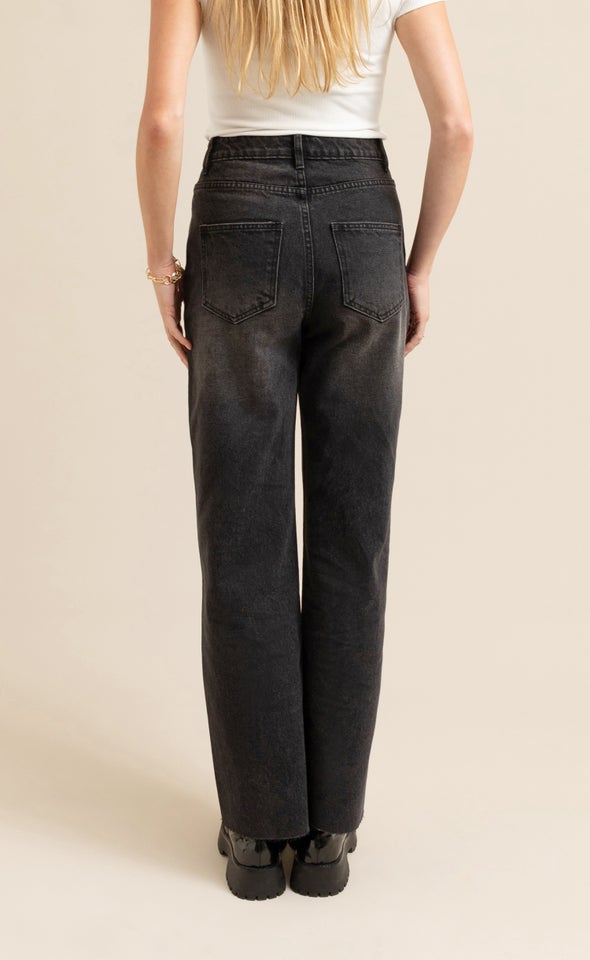 Straight Leg Soft Wash Jeans Black