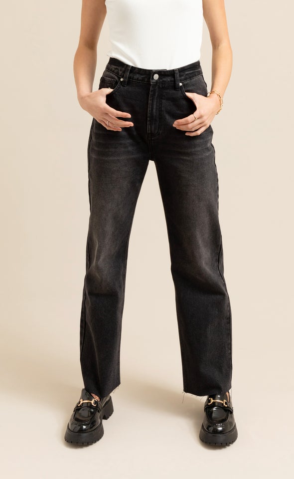 Straight Leg Soft Wash Jeans Black