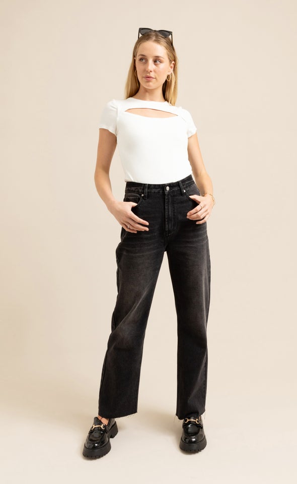 Straight Leg Soft Wash Jeans Black