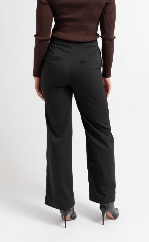 Straight Leg Tailored Pants Black