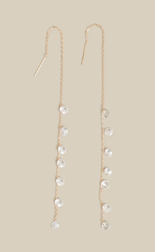 Strand Drop Earrings Gold