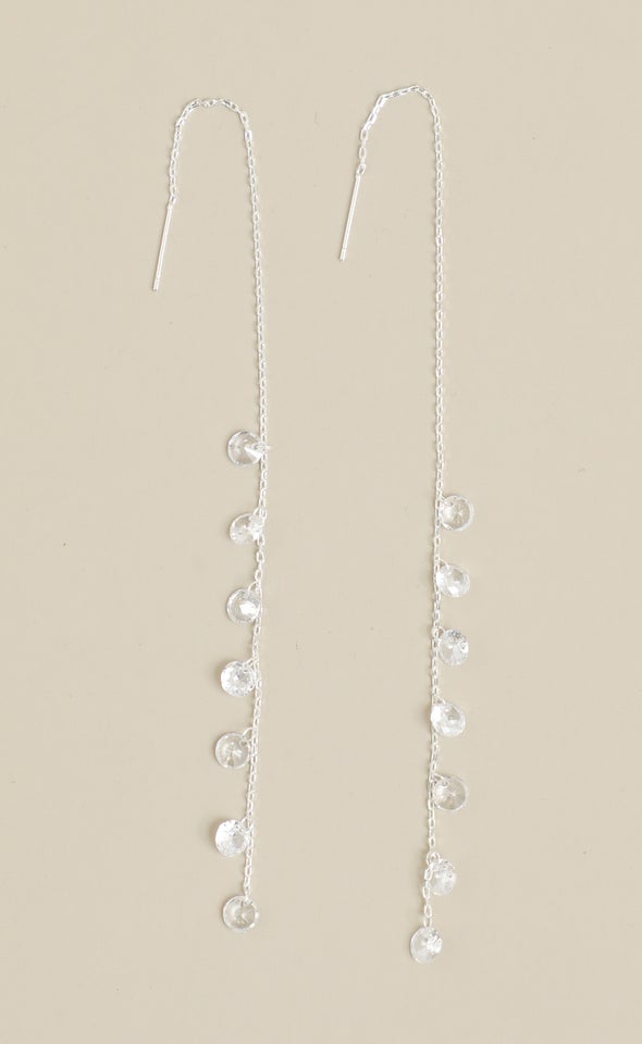 Strand Drop Earrings Silver