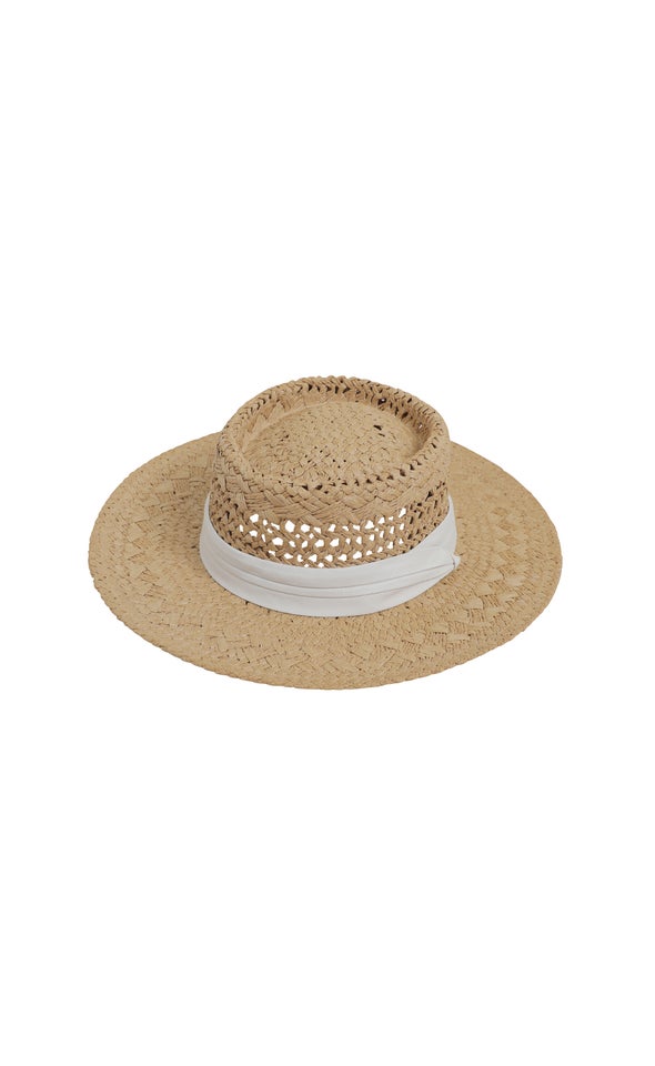 Straw Boater Hat Natural