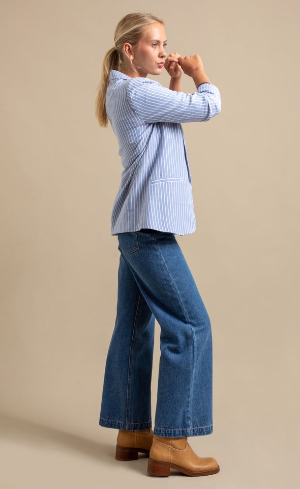 Striped Blazer Navy/white
