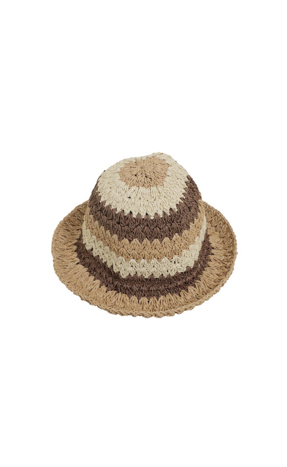 Striped Bucket Hat Brown/stripe