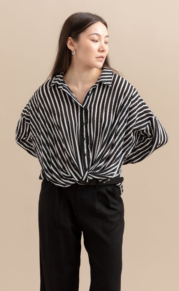 Striped Shirt with Knot