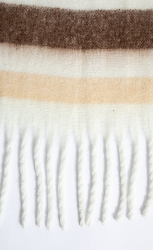 Striped Woolly Scarf Brown/stripe