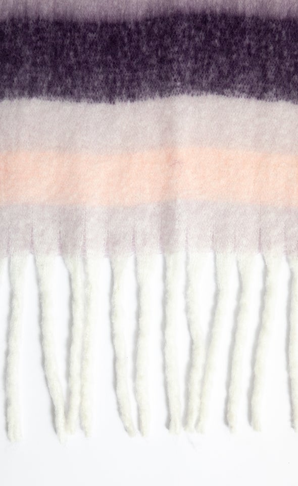 Striped Woolly Scarf Purple/stripe