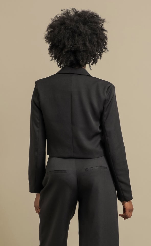 Suiting Cropped Blazer Black