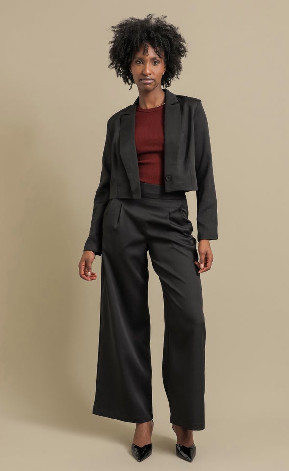 Suiting Cropped Blazer Black