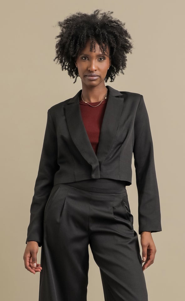 Suiting Cropped Blazer Black