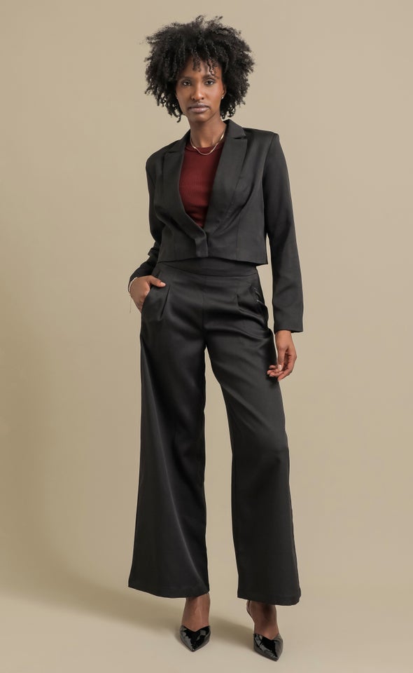 Suiting Cropped Blazer Black