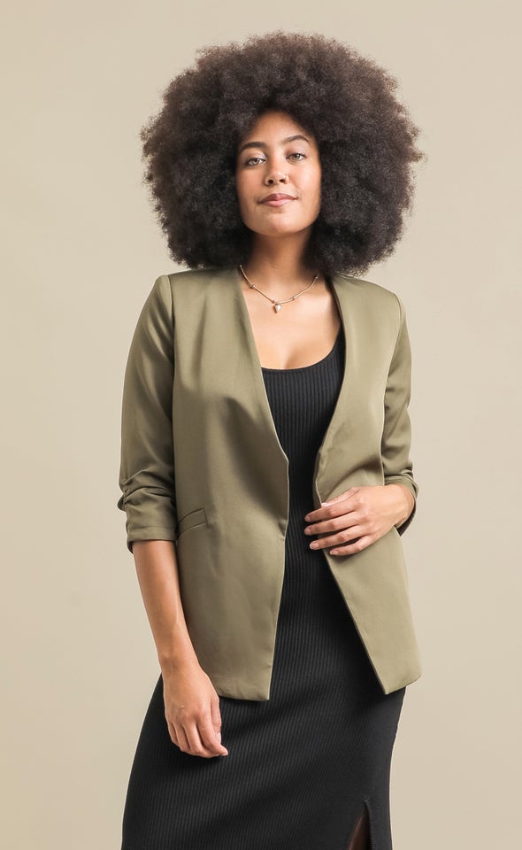 Suiting Open Blazer Olive