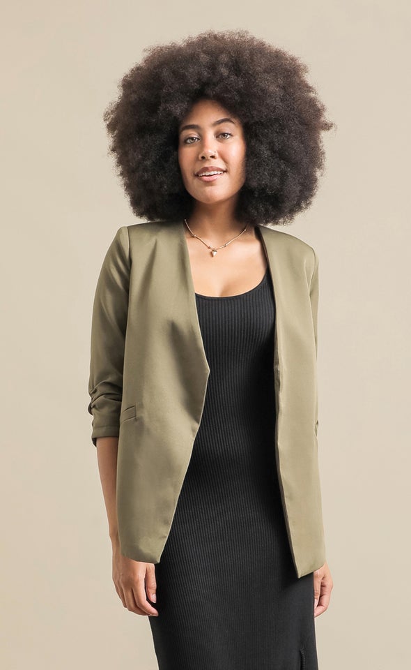 Suiting Open Blazer Olive