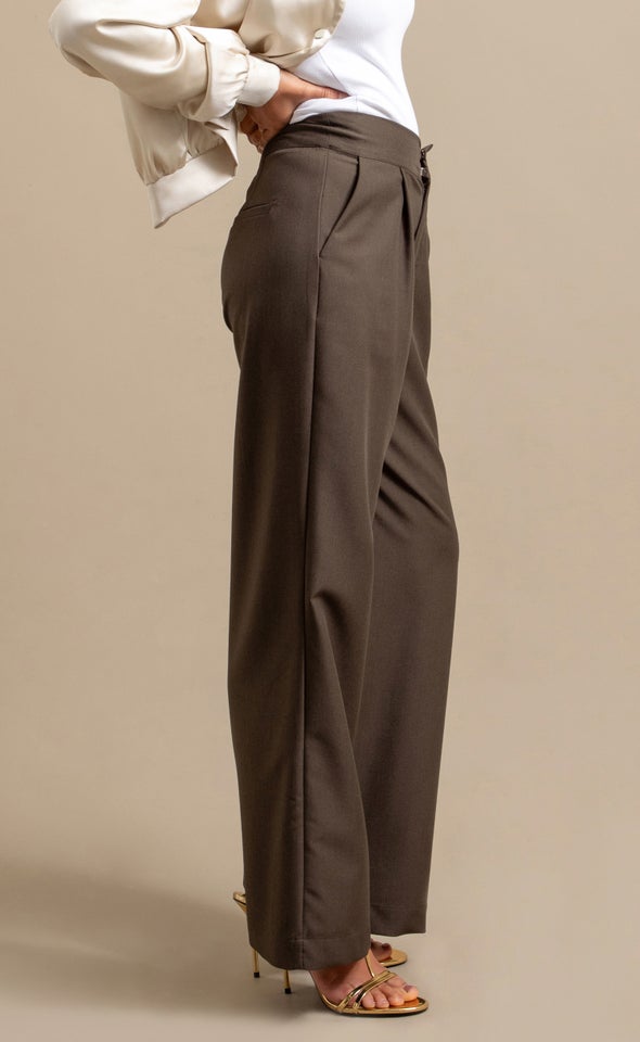 Suiting Pleat Front Pants Forest