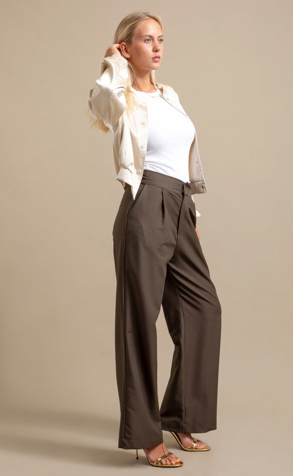 Suiting Pleat Front Pants Forest