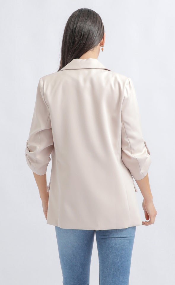 Suiting Roll Sleeve Blazer Natural