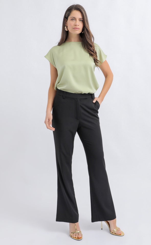 Suiting Straight Tailored Pants Black