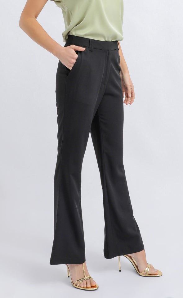 Suiting Straight Tailored Pants Black