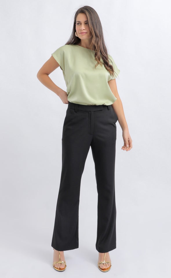 Suiting Straight Tailored Pants Black