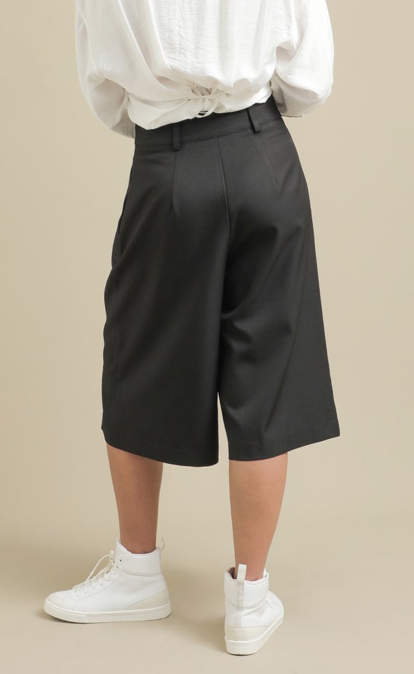 Suiting Wide Leg Culottes Black