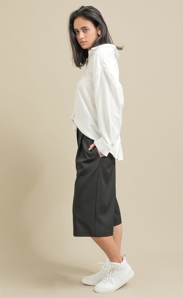 Suiting Wide Leg Culottes Black