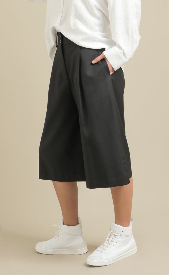 Suiting Wide Leg Culottes Black