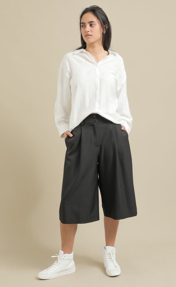 Suiting Wide Leg Culottes Black