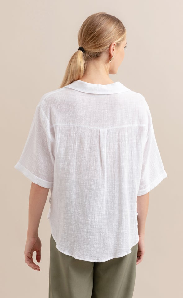 Summer Cuffed Sleeve Shirt Optical White