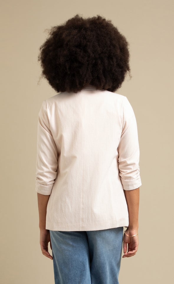 Summer Striped Blazer Natural/white