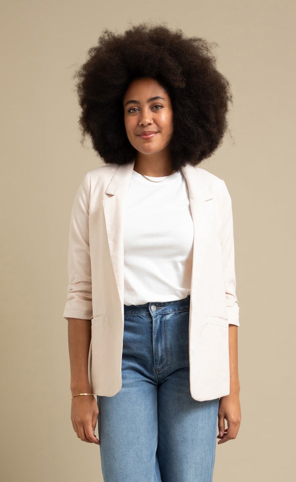 Summer Striped Blazer Natural/white