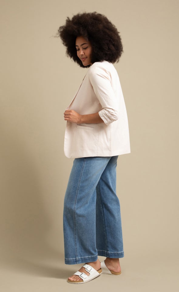 Summer Striped Blazer Natural/white