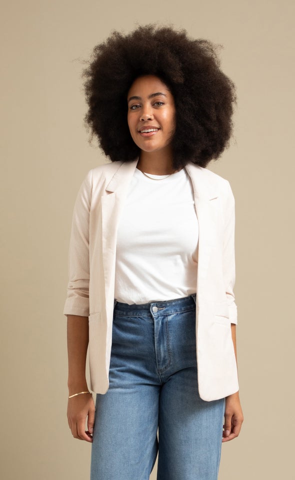 Summer Striped Blazer Natural/white