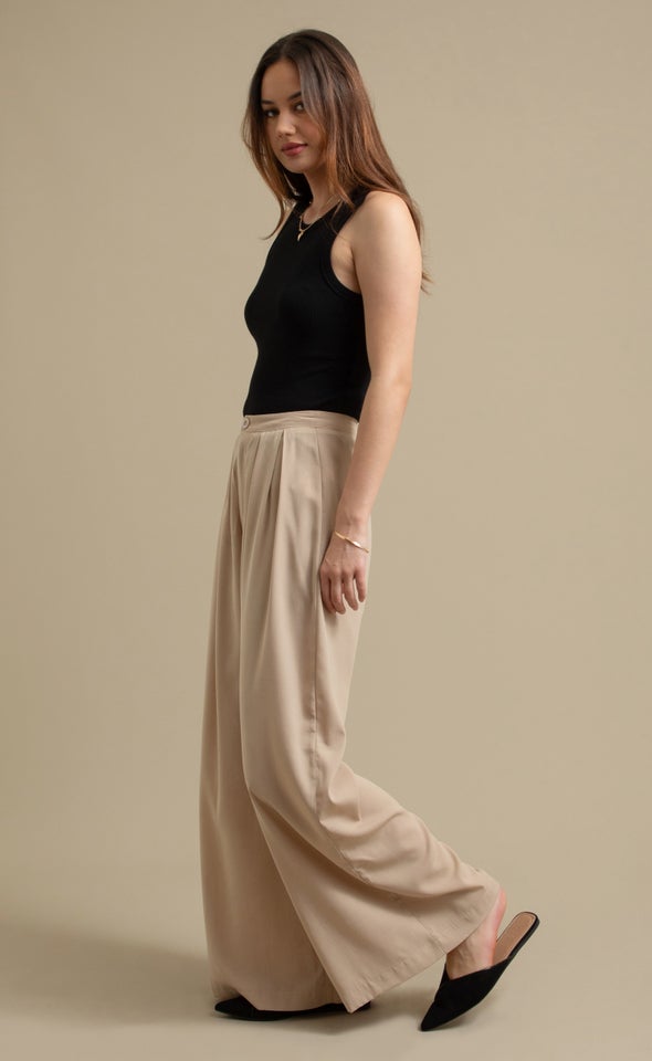 Summer Wide Leg Pants Natural