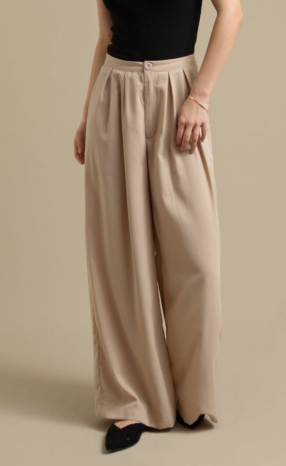 Summer Wide Leg Pants Natural