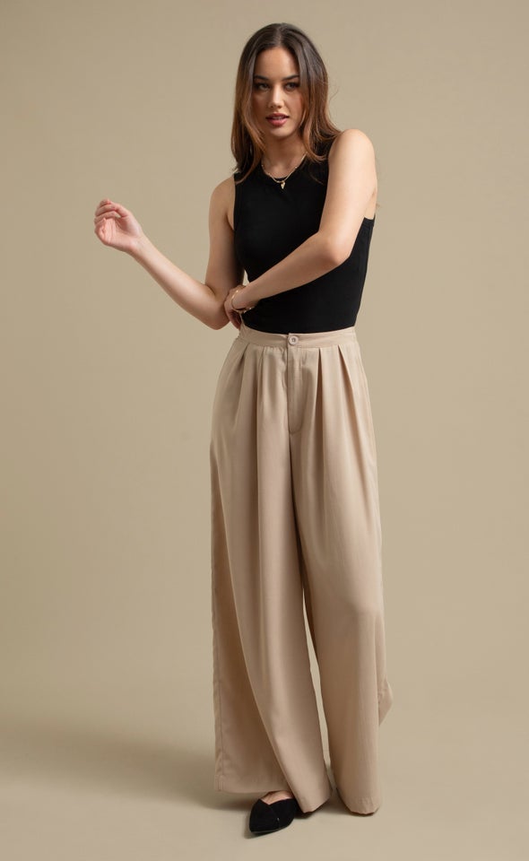 Summer Wide Leg Pants Natural
