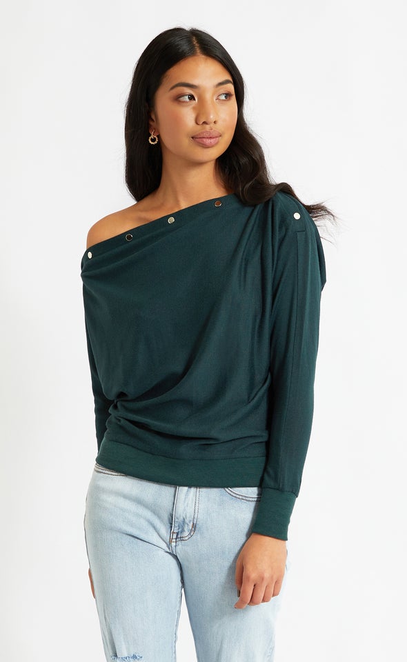 SW Knit Dome Detail Jumper Emerald