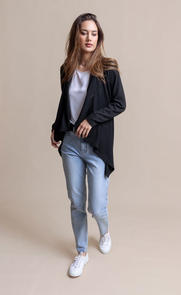 SW Waterfall Cardigan Black