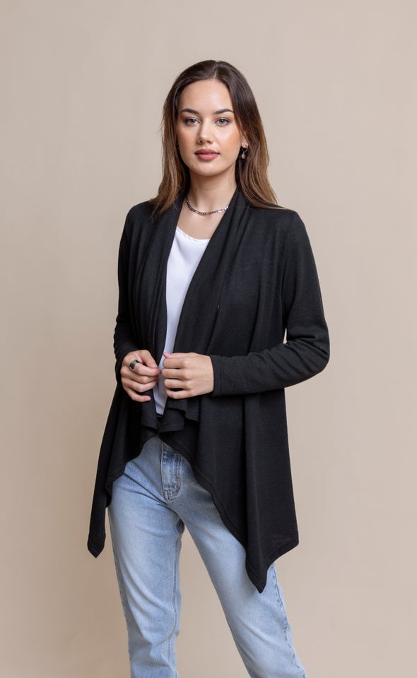 SW Waterfall Cardigan Black
