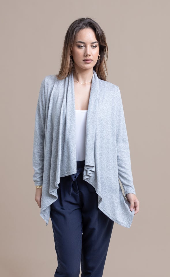 SW Waterfall Cardigan Grey Marle