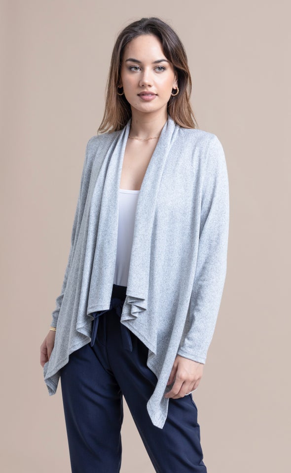 SW Waterfall Cardigan Grey Marle