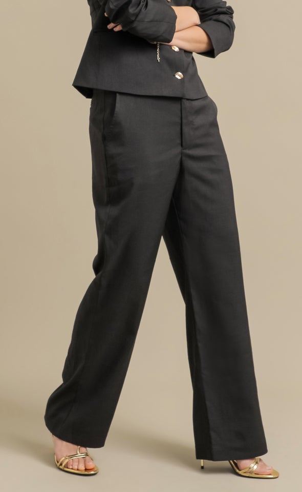 Tailored Angle Pocket Pants Black