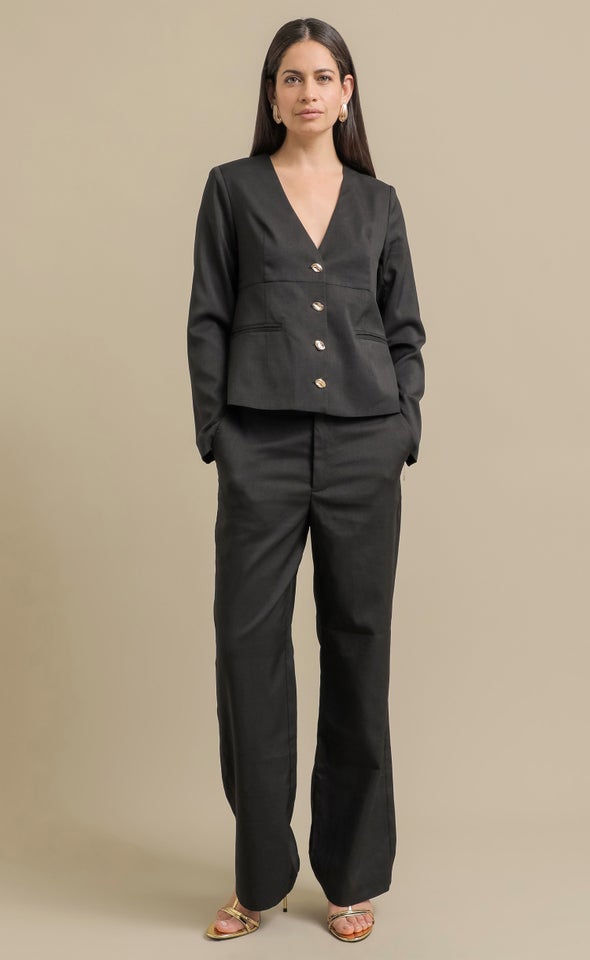 Tailored Angle Pocket Pants Black