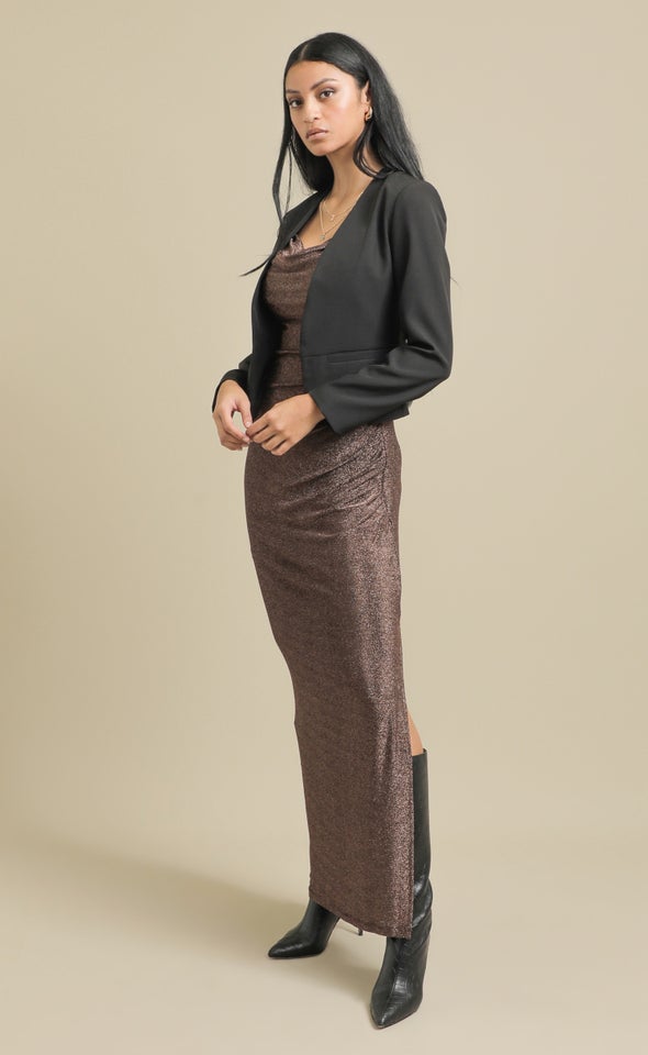 Tailored Blazer with Pockets Black