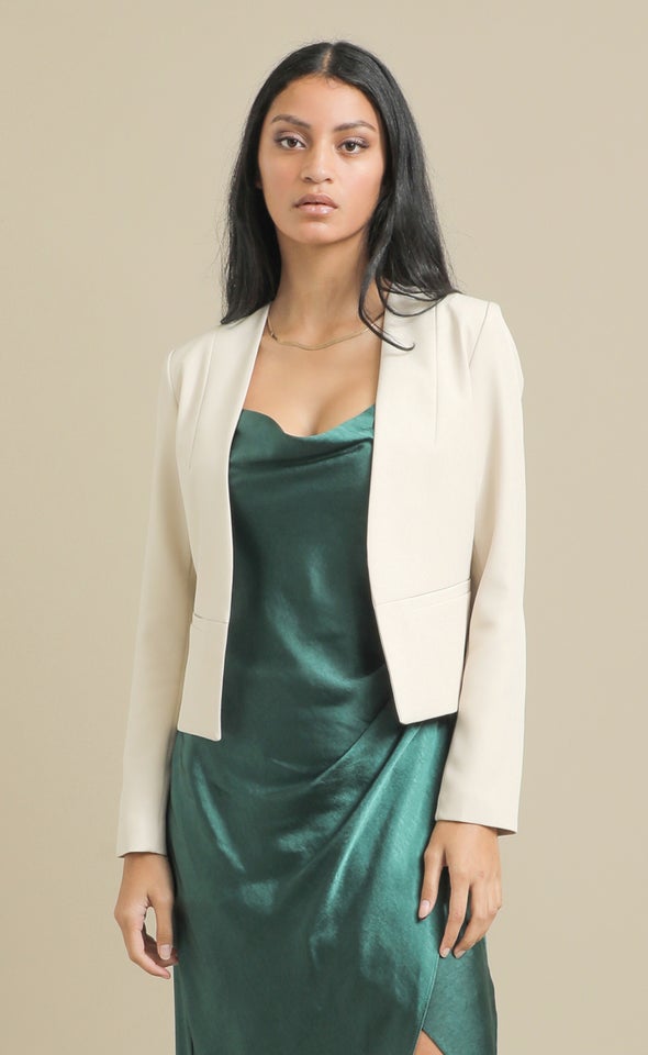 Tailored Blazer with Pockets Natural