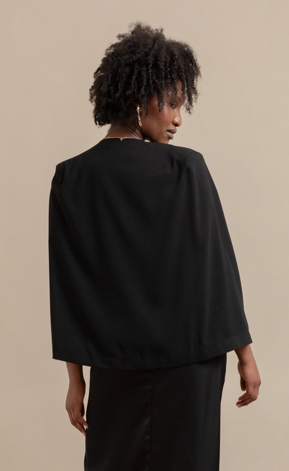 Tailored Cape Blazer Black